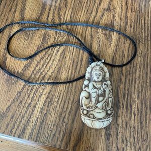 Lady of luck Chinese buda carved in real ivory